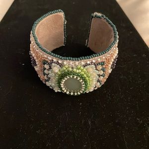Hand beaded cuff